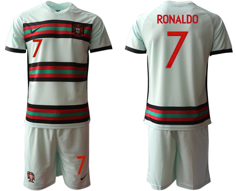 Men 2021 European Cup Portugal away grey #7 Soccer Jersey2